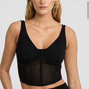 NWT Express Black Mesh Women's Bra Top Fishnet corset